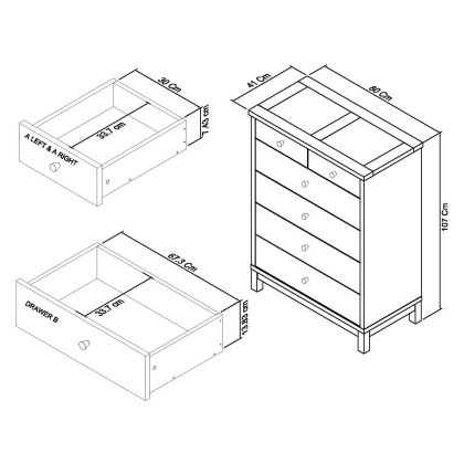 Atlanta Two Tone 4+2 Drawer Chest