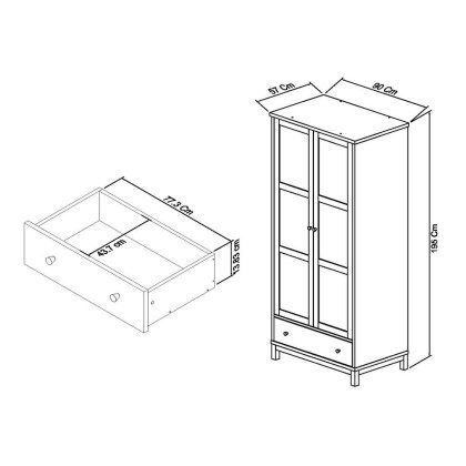 Atlanta Two Tone Double Wardrobe