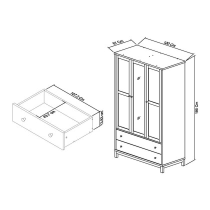 Atlanta White Triple Wardrobe