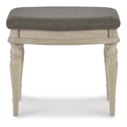 Bordeaux Chalk Oak Stool - Titanium Fabric