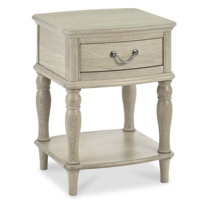 Bordeaux Chalk Oak Lamp Table With Drawer