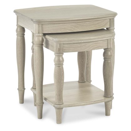 Bordeaux Chalk Oak Nest Of Lamp Tables