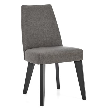 Brunel Gunmetal Upholstered Fixed Chair - Cold Steel (Single)