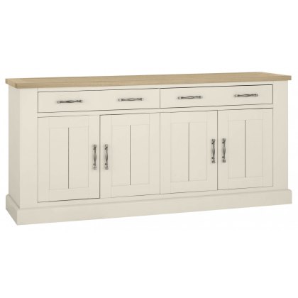 Chartreuse Aged Oak & Antique White 4 Door Sideboard