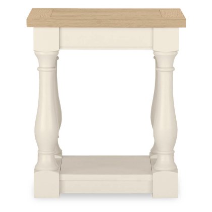 Chartreuse Aged Oak & Antique White Lamp Table