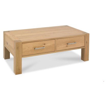 Turin Light Oak Coffee Table With Drawers