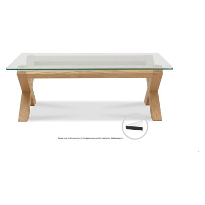 Turin Light Oak Glass Coffee Table