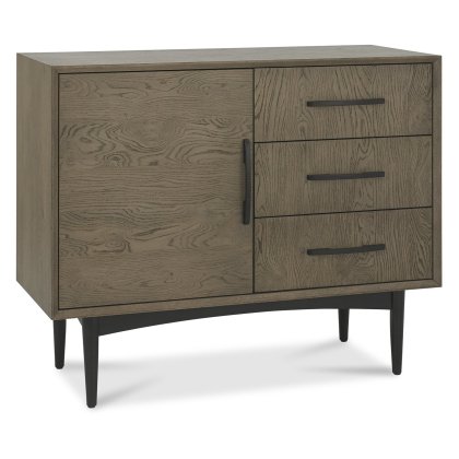 Vintage Weathered Oak & Peppercorn Narrow Sideboard