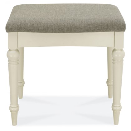 Ashley Antique White Stool - Pebble Brown Fabric