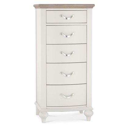Ashley Grey Washed Oak & Soft Grey 5 Drawer Tall Chest
