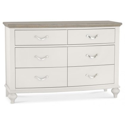 Ashley Grey Washed Oak & Soft Grey 6 Drawer Wide Chest