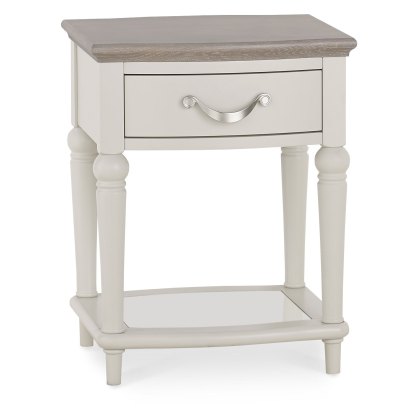 Ashley Grey Washed Oak & Soft Grey Lamp Table With Drawer