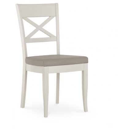 Ashley Soft Grey X Back Chair - Grey Bonded Leather (Pair)