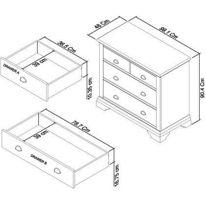 Montana Soft Grey & Pale Oak 2+2 Drawer Chest