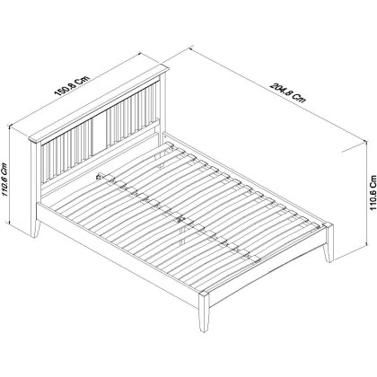 Montana Soft Grey & Pale Oak Slatted Bedstead Double 135cm