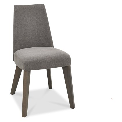 Nordic Aged Oak Upholstered Chair - Smoke Grey (Pair)