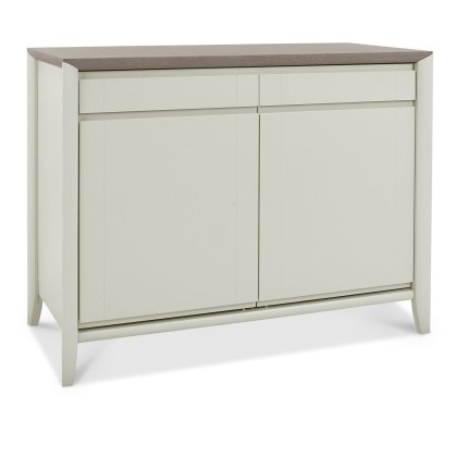 Palermo Grey Washed Oak & Soft Grey Narrow Sideboard