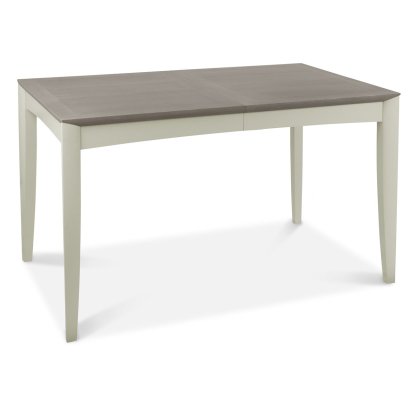 Palermo Grey Washed Oak 4-6 Seater Table & 4 Slat Back Chairs in Grey Bonded Leather