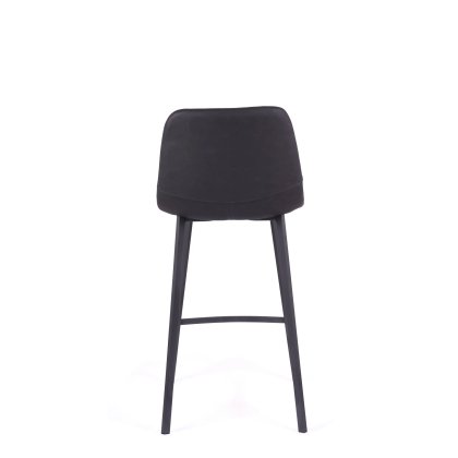 Vintage Black Pu Counter Stool