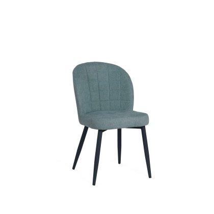 Clio Light Green Fabric Chair with Antracite Grey Metal Leg