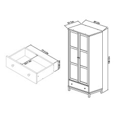 Atlanta Two Tone Double Wardrobe