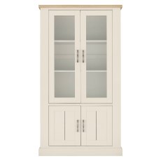 Chartreuse Aged Oak & Antique White Display Cabinet