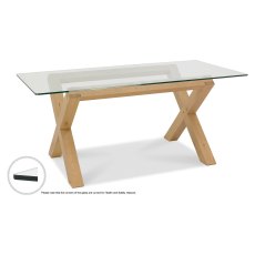 Turin Light Oak Glass Top Dining Table