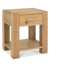 Turin Light Oak Lamp Table With Drawer