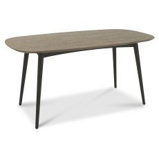Vintage Weathered Oak 6 Seater Table & 6 Mondrian Grey Velvet Chairs