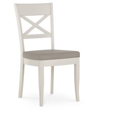 Ashley Soft Grey X Back Chair - Grey Bonded Leather (Pair)