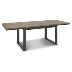 Faro Weathered Oak 6-8 Seater Table & 6 Mondrian Dark Grey Faux Leather Chairs