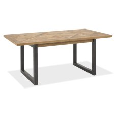 Harvey Rustic Oak 6-8 Seater Table & 6 Oxford Mustard Velvet Chairs - Black Legs