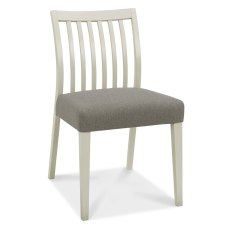 Palermo Grey Washed Low Slat Back Chair - Titanium Fabric (Pair)