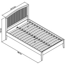 Rivendell Soft Grey Slatted Bedstead Small Double 122cm