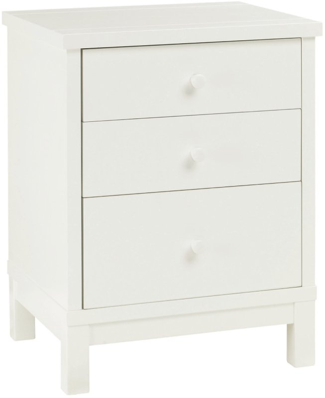 Atlanta White 3 Drawer Nightstand - Grade A2 - Ref #0378 Atlanta White 3 Drawer Nightstand - Grade A2 - Ref #0378