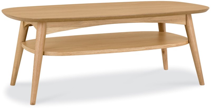 Oslo Oak Coffee Table With Shelf - Grade A2 - Ref #0021 Oslo Oak Coffee Table With Shelf - Grade A2 - Ref #0021