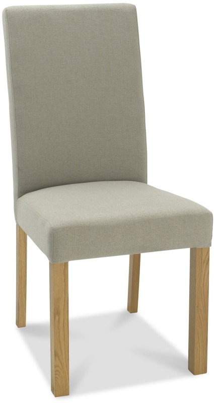 Parker Light Oak Square Back Chair - Silver Grey Fabric (Single) - Grade A2 - Ref #0101 Parker Light Oak Square Back Chair - Silver Grey Fabric (Single) - Grade A2 - Ref #0101