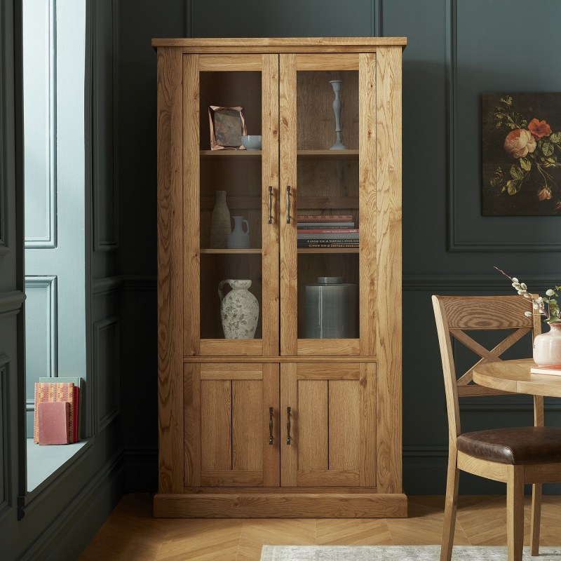 Westbury Rustic Oak Display Cabinet Westbury Rustic Oak Display Cabinet