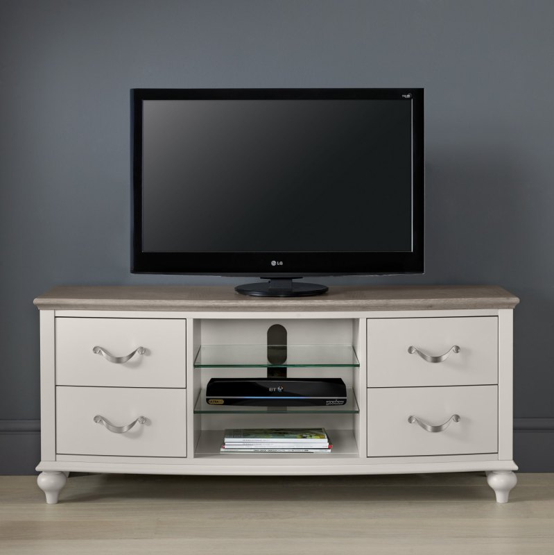 Ashley Grey Washed Oak & Soft Grey Entertainment Unit - Grade A2 - Ref #0408 Ashley Grey Washed Oak & Soft Grey Entertainment Unit - Grade A2 - Ref #0408