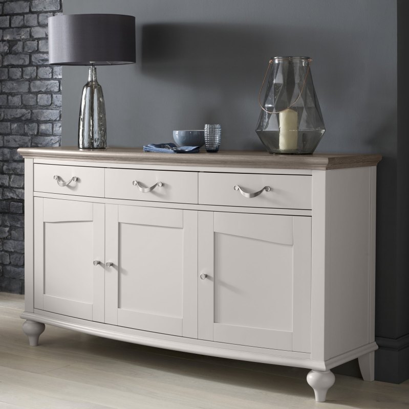 Ashley Grey Washed Oak & Soft Grey Wide Sideboard Ashley Grey Washed Oak & Soft Grey Wide Sideboard