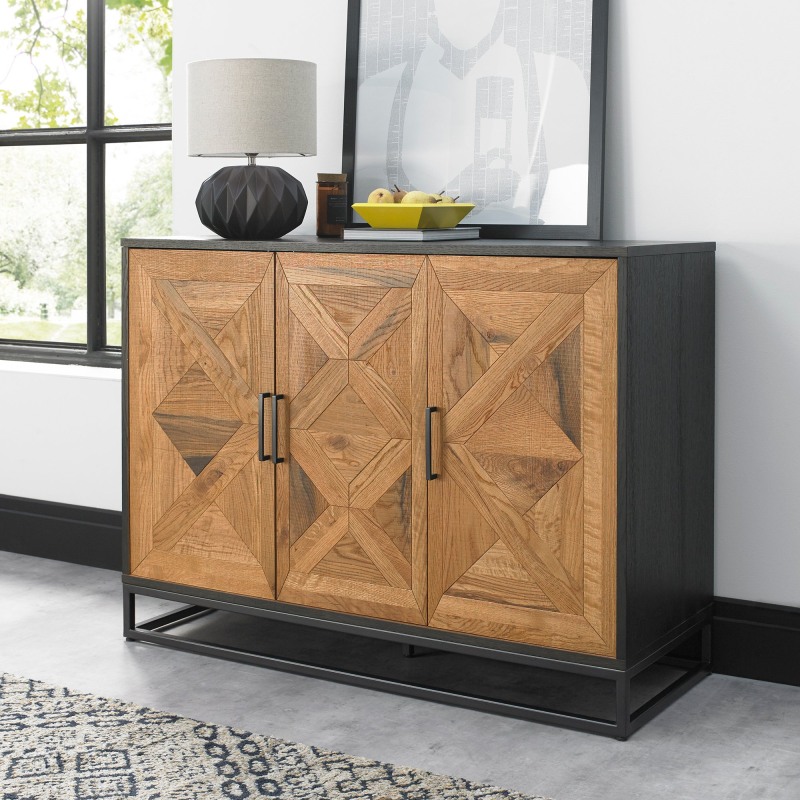 Harvey Rustic Oak & Peppercorn Narrow Sideboard Harvey Rustic Oak & Peppercorn Narrow Sideboard