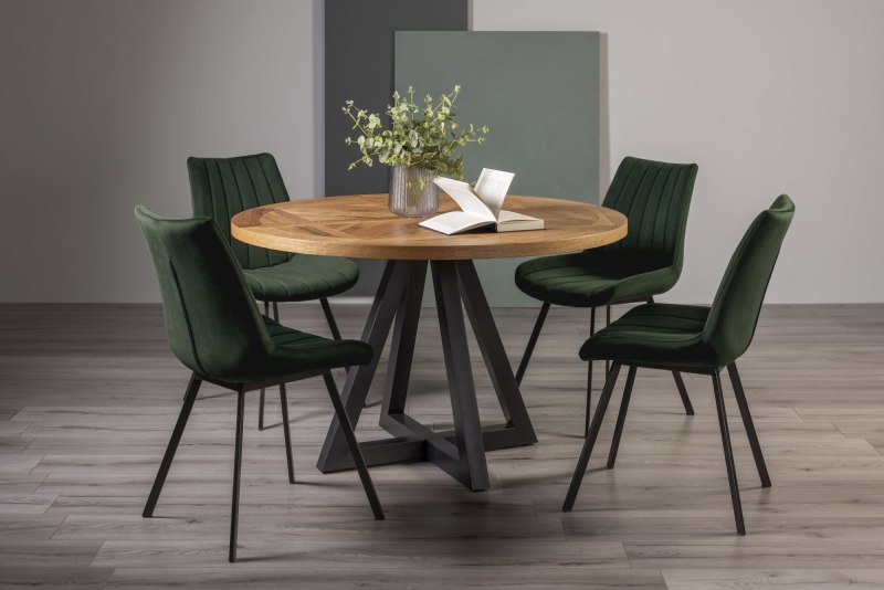 Harvey Rustic Oak 4 Seater Table & 4 Fontana Green Velvet Chairs Harvey Rustic Oak 4 Seater Table & 4 Fontana Green Velvet Chairs