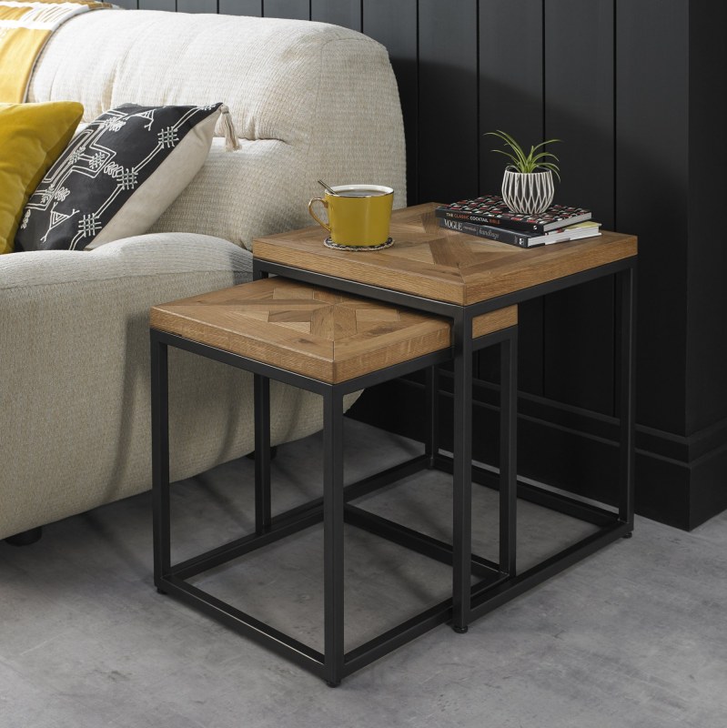 Harvey Rustic Oak Nest Of Tables Harvey Rustic Oak Nest Of Tables