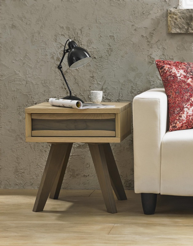 Nordic Aged Oak Lamp Table With Drawer Nordic Aged Oak Lamp Table With Drawer