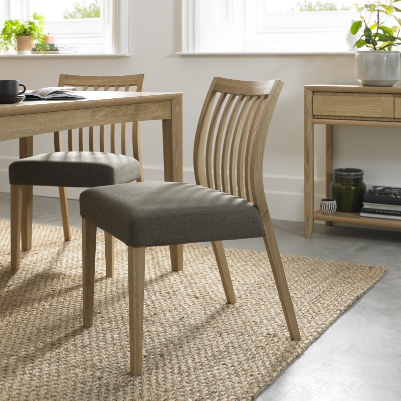 Palermo Oak Low Slat Back Chair - Black Gold Fabric (Single) - Grade A3 - Ref #0321 Palermo Oak Low Slat Back Chair - Black Gold Fabric (Single) - Grade A3 - Ref #0321