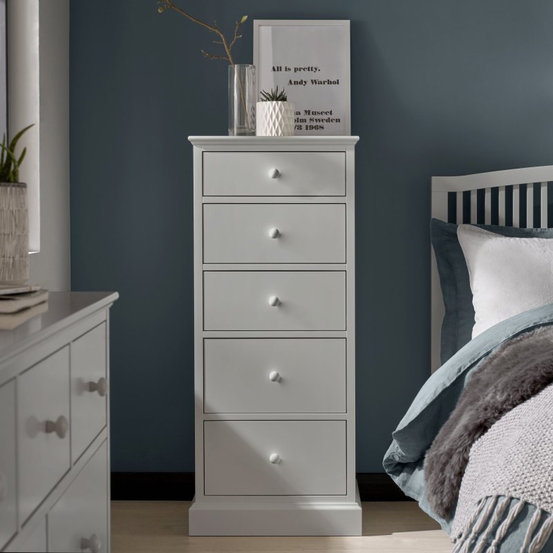Rivendell Soft Grey 5 Drawer Tall Chest Rivendell Soft Grey 5 Drawer Tall Chest