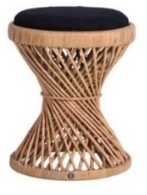 Peacock Stool - Natural with Cushion Peacock Stool - Natural with Cushion