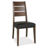 Akita Walnut Slatted Chair - Brown Faux Leather (Pair)