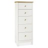 Atlanta Two Tone 5 Drawer Tall Chest