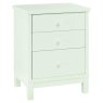 Atlanta White 3 Drawer Nightstand - Grade A3 - Ref #0278